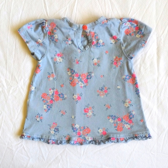 george floral butterfly ruffle t-shirt 0-3 months baby girl - Picture 5 of 6
